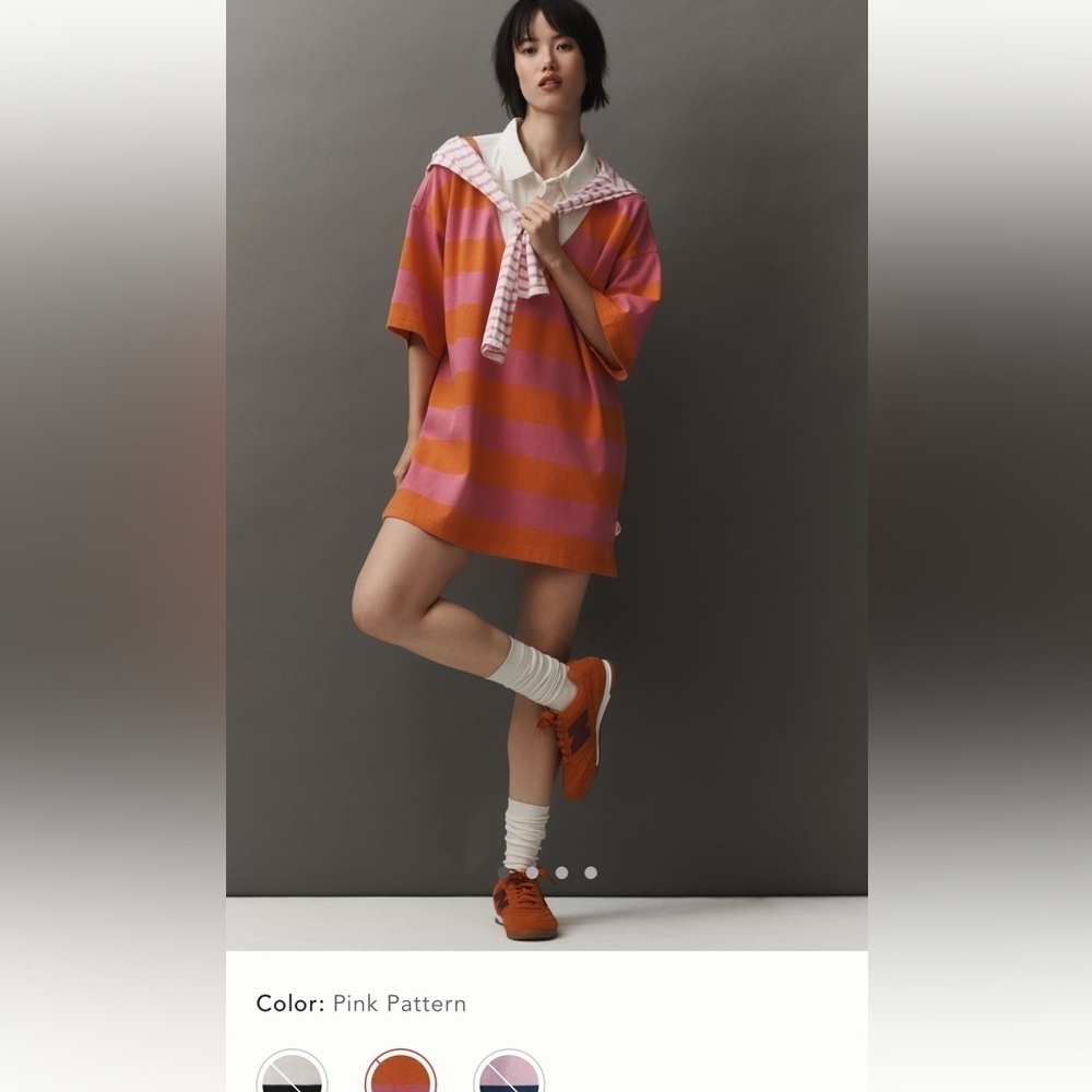 NWT new small fits medium Anthropologie daily practice rugby shirt dress stripe